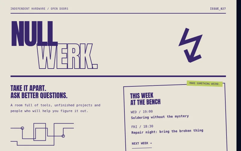Preview of Nullwerk — hackerspace zine