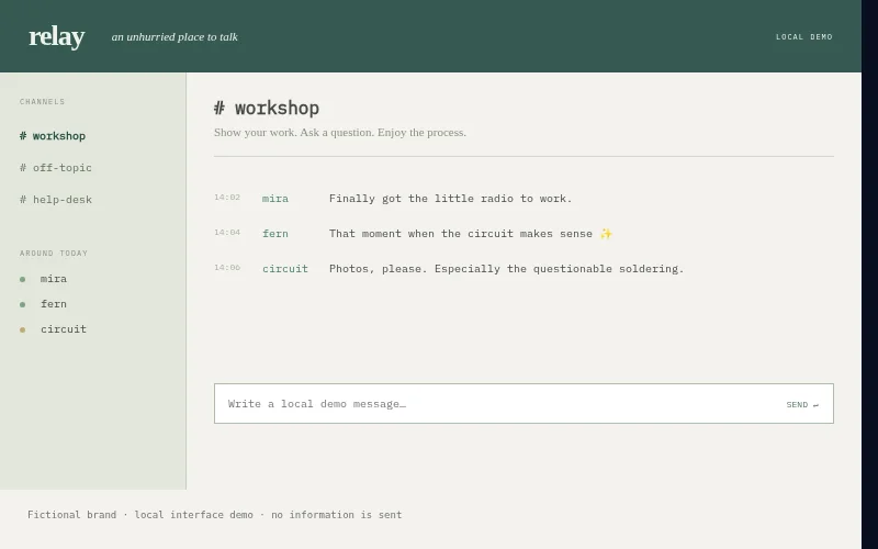 Preview of Relay — IRC community room