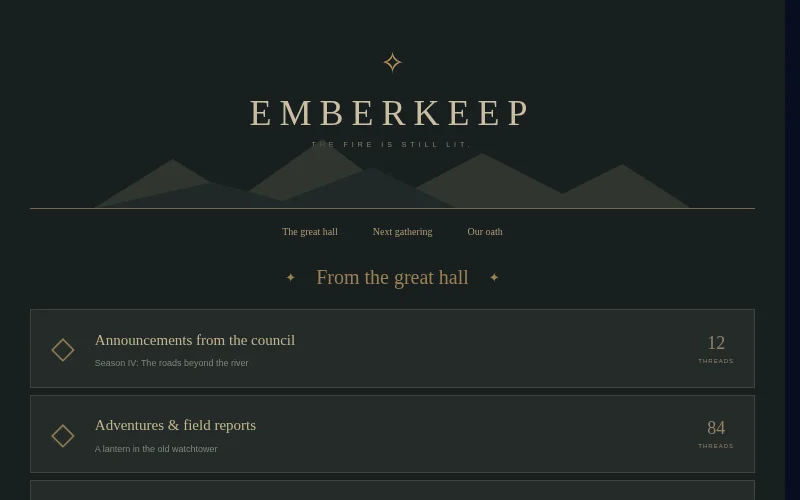 Preview of Emberkeep — guild forum