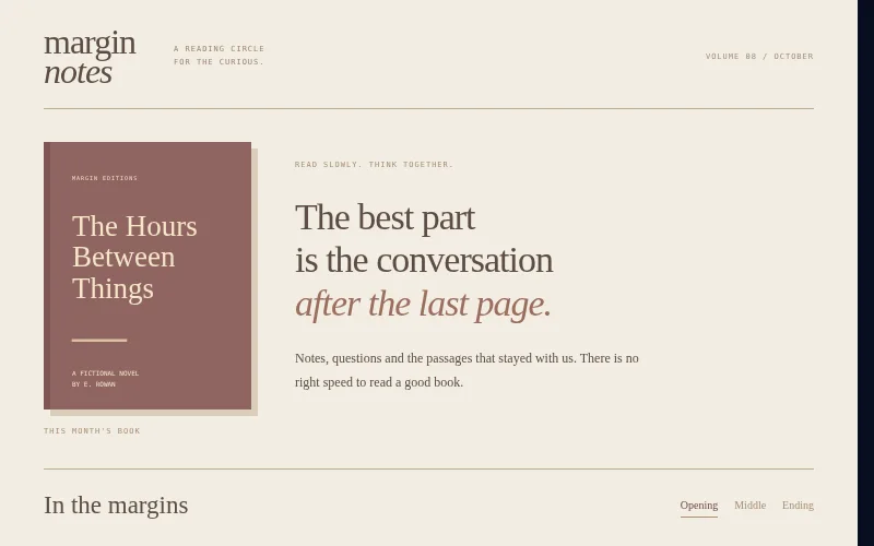 Preview of Margin Notes — reading circle