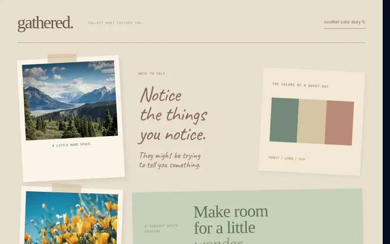 Preview of Gathered — visual inspiration wall