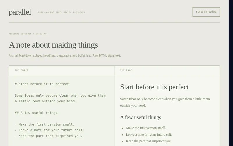 Preview of Parallel — Markdown notebook