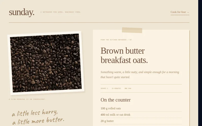 Preview of Sunday — recipe clipping board