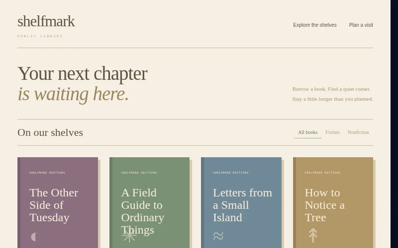 Preview of Shelfmark — public library catalog