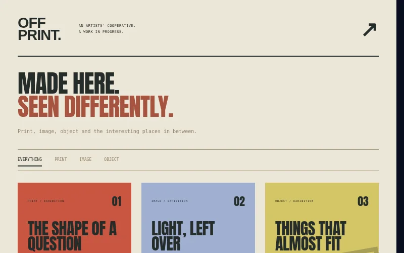 Preview of Offprint — artists cooperative index