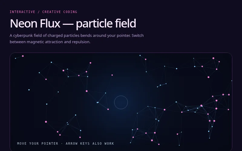 Preview of Neon Flux — particle field