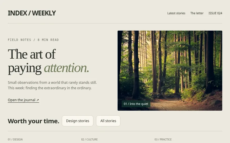 Preview of Index Weekly — editorial journal