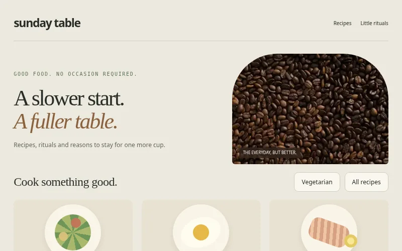 Preview of Sunday Table — food journal