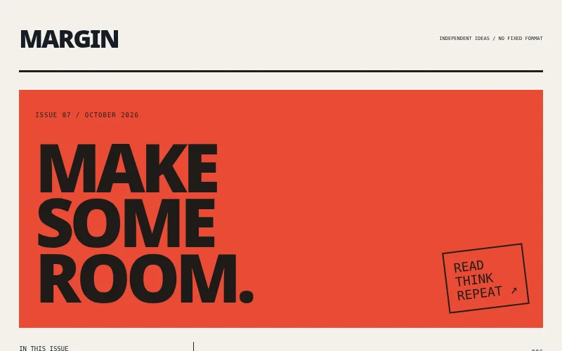 Preview of Margin — brutalist magazine