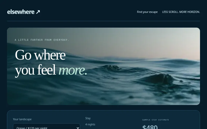 Preview of Elsewhere — travel planner
