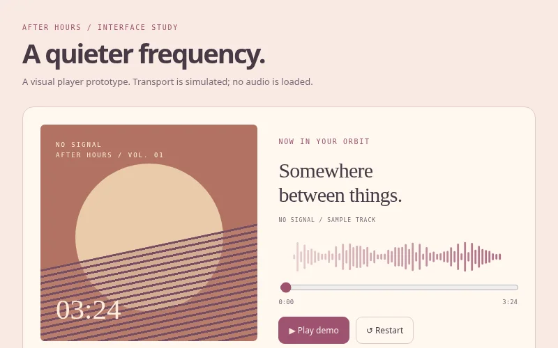 Preview of After Hours — music player