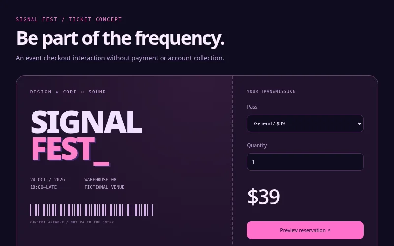 Preview of Signal Fest — digital ticket